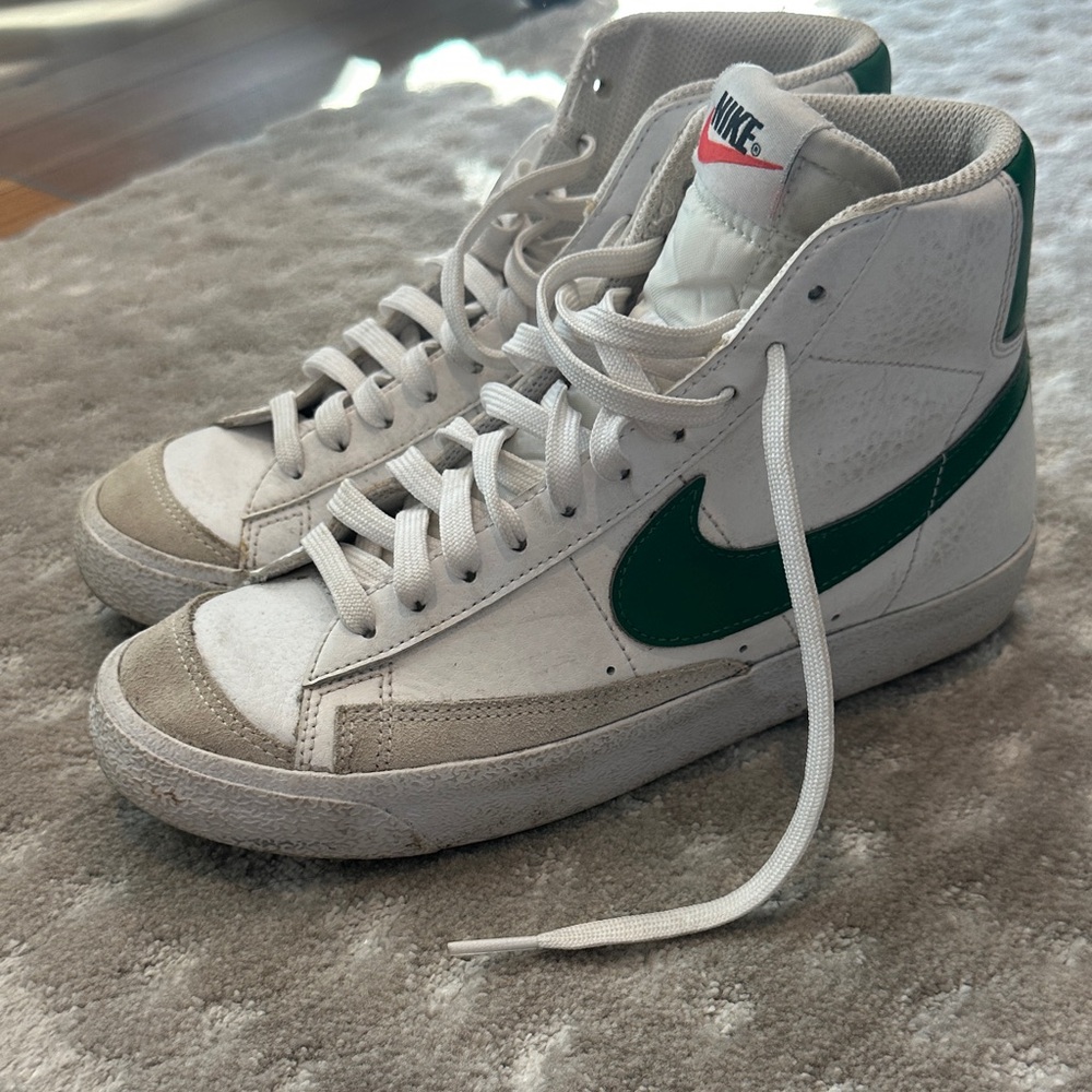 Youth Nike White and Green High-Tops